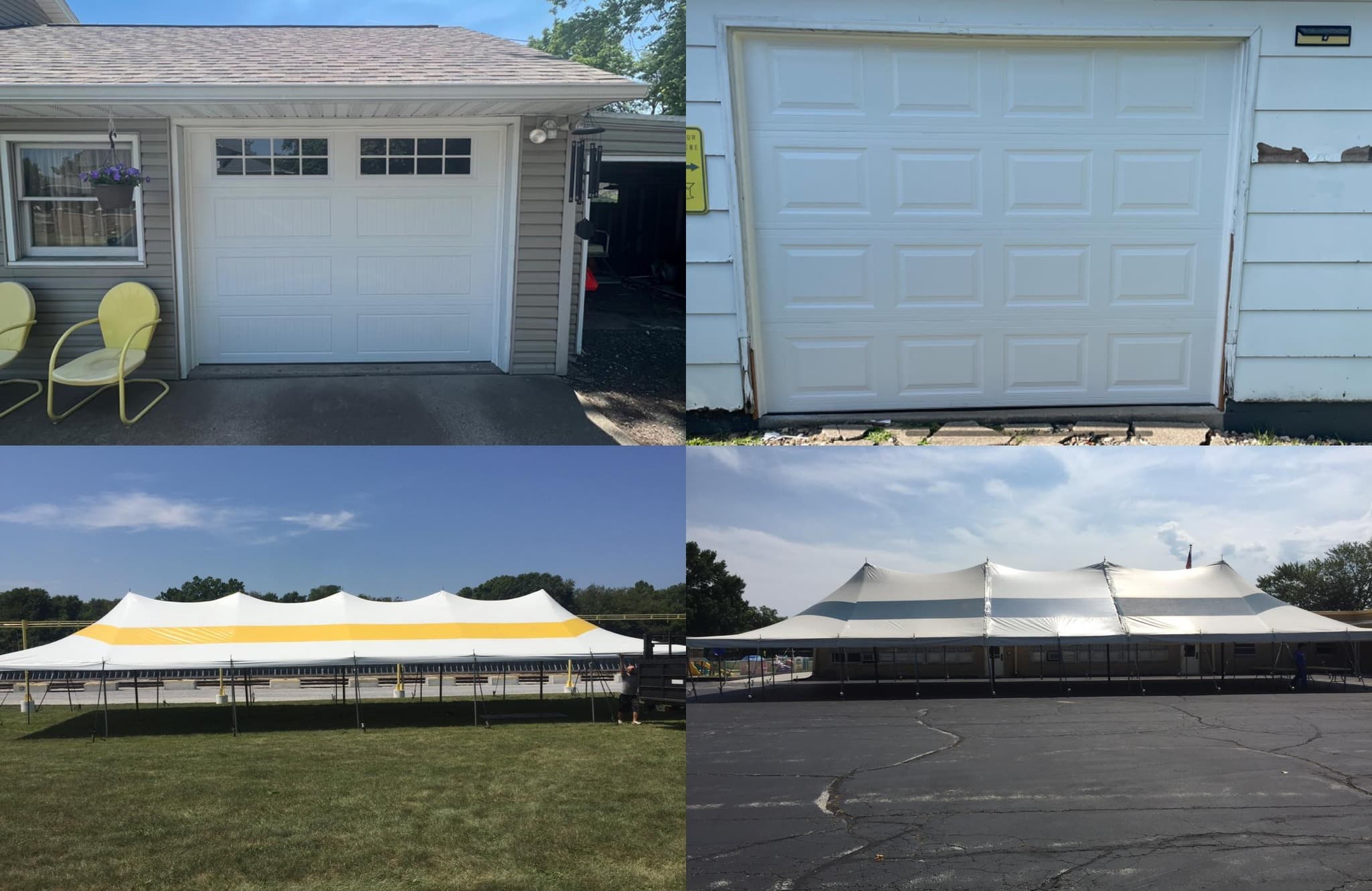 Byerly tent rental and garage door services in Danville, IL