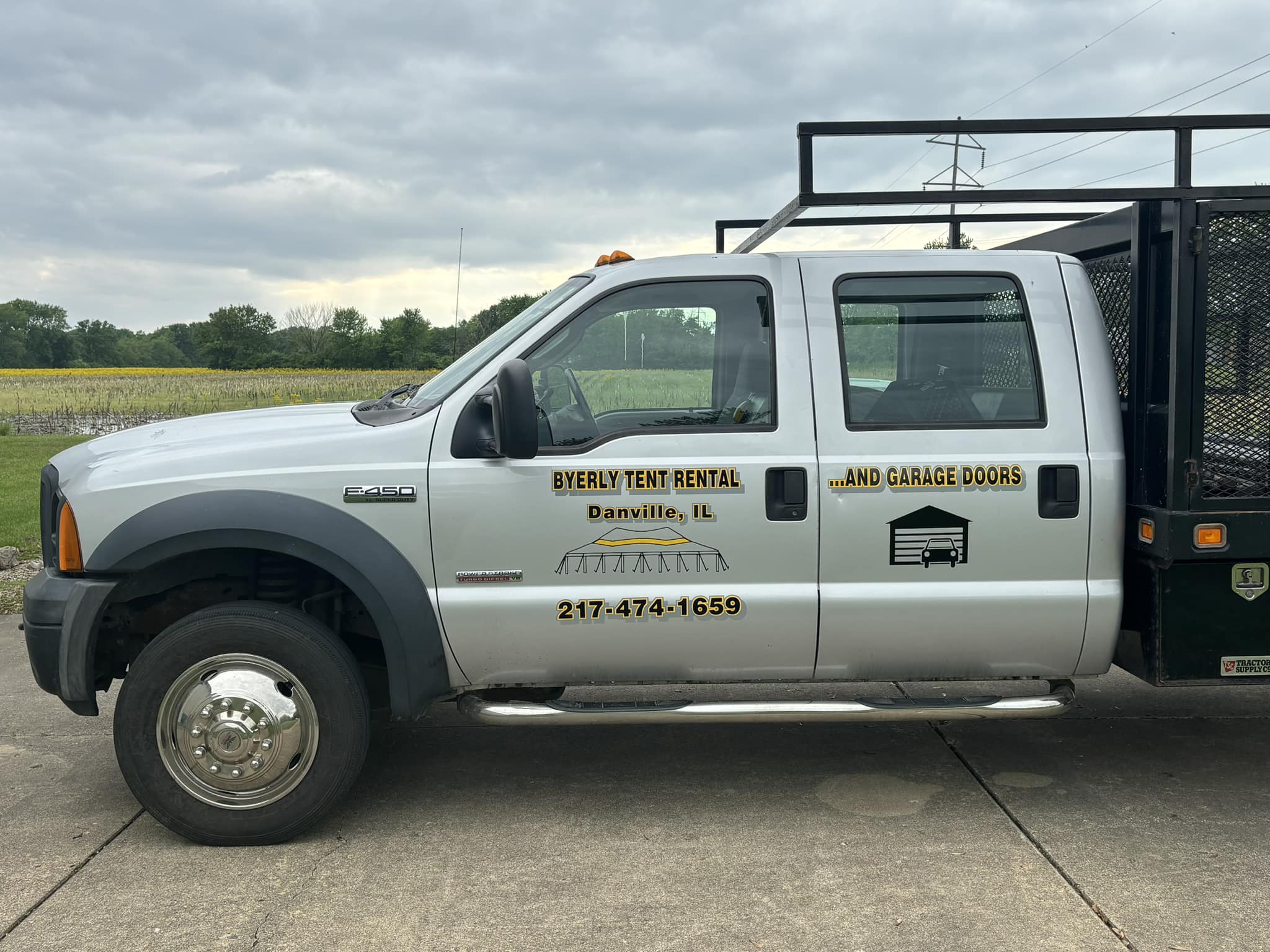 Byerly Tent Rental and Garage Doors service truck