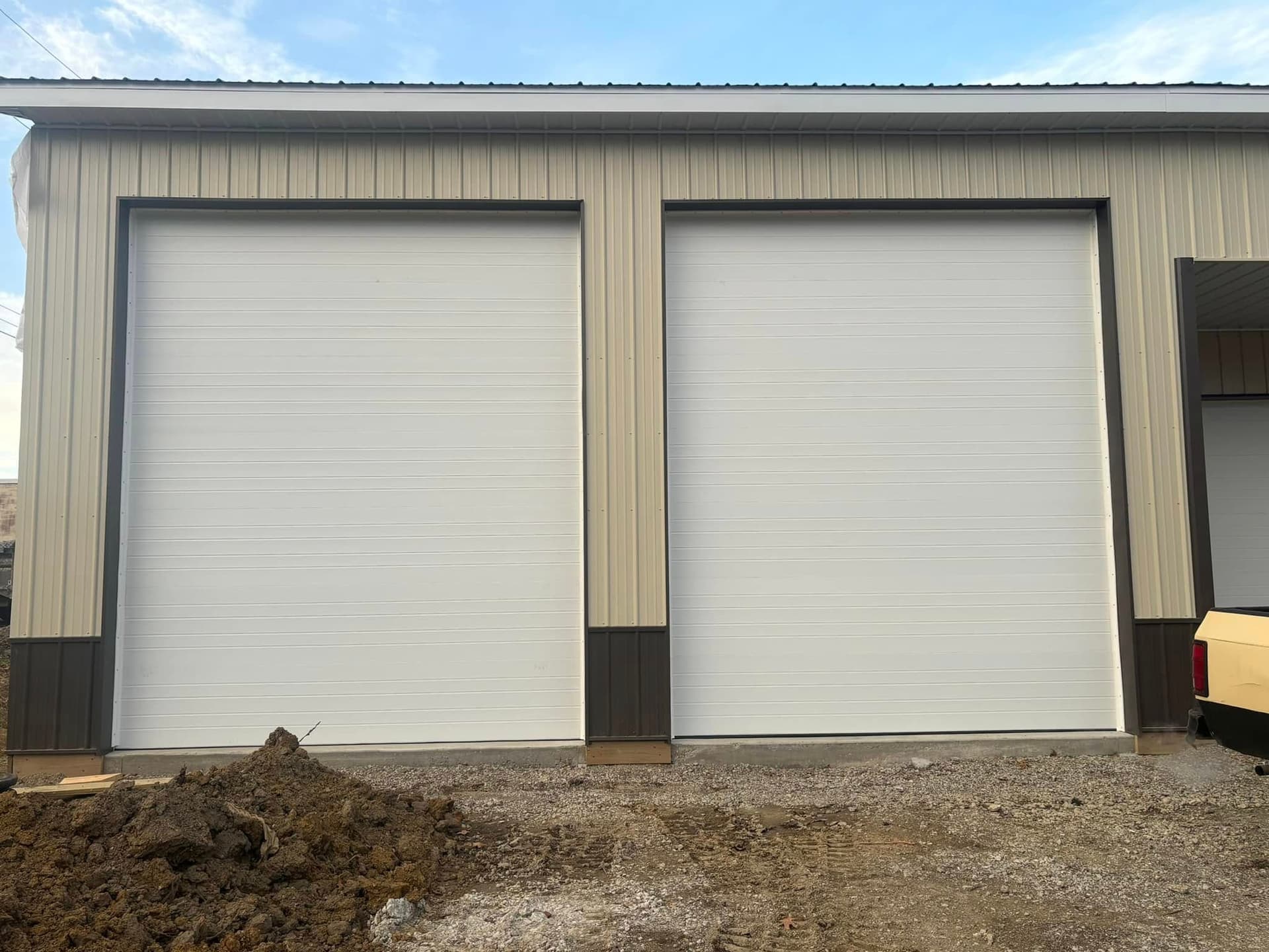 Double barn-style garage doors installed by Byerly